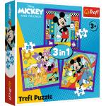 Trefl - Puzzle 3v1 Mickey: Mickey and his Merry Crew - 1 - 39 piese