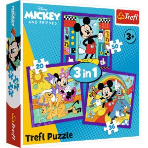 Trefl - Puzzle 3v1 Mickey: Mickey and his Merry Crew - 1 - 39 piese