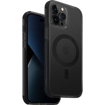 Uniq Combat MagClick Case - хибриден удароустойчив кейс за с MagSafe за iPhone 14 Pro Max (черен-прозрачен)