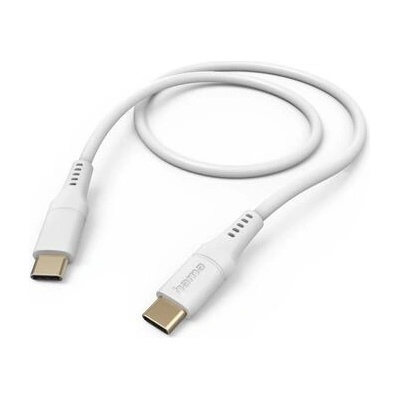 Кабел за зареждане "Flexible", USB-C - USB-C, 1.5 м, силиконов, бял (HAMA-201577)