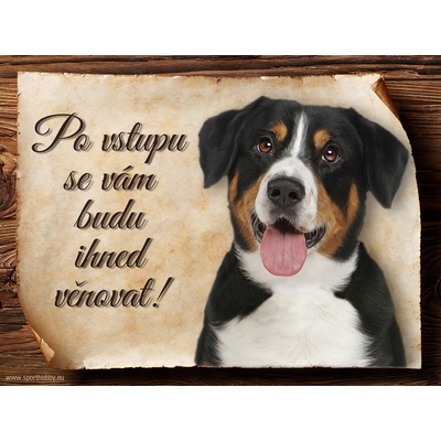 Sport hobby Cedulka Entlebušský salašnický pes Po vstupu CP1201 15 x 11 cm