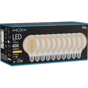 Mexen Vintis 10x крушка с нажежаема жичка LED E27, G95, 4W, Топла - 2200K, 400 lm, кехлибар (L157-E27-0422-50x10)