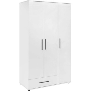 TopMebel Трикрилен гардероб Bianco TopMebel от меламин в бял цвят 103x52x187cm