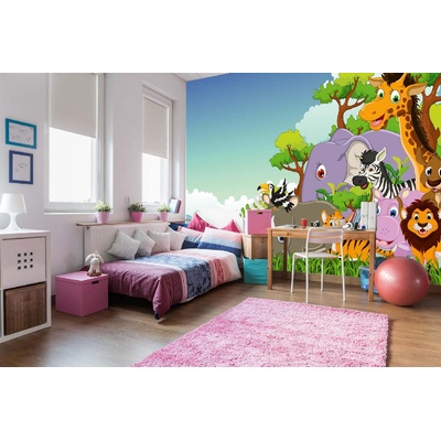 DIMEX ART Самозалепваща се флизелинова фототапета анимационно сафари 375 x 250 см