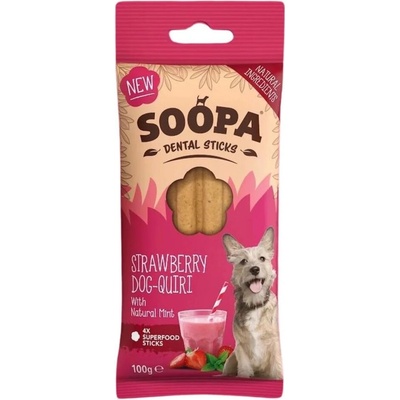 Soopa Soopa Pets Dentální tyčinky Jahodové Dog-Quiri 100 g
