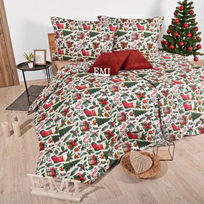 EMI Vianočné obliečky Holly Jolly 140x200 70x90