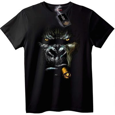 NOONEBRAND Тениска горилската мафия с пура - 2XL, Black