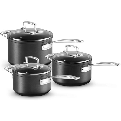 Sada hrnců TOUGHENED, sada 3 ks, černá, hliník, Le Creuset