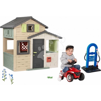Smoby Set domeček Přátel a benzínová pumpa Friends Evo Playhouse Life rozšiřitelný a odrážedlo Bobby Car se zvukem a gumovými koly – Hledejceny.cz