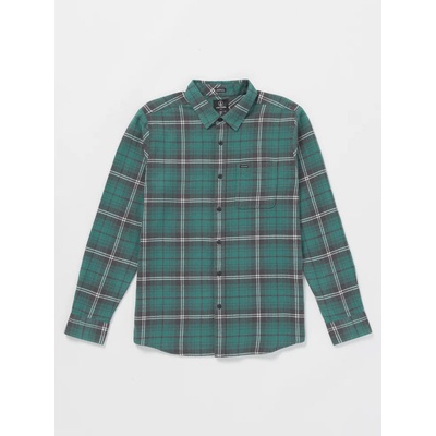 Volcom Caden plaid Sea green pánské košile s dlouhým rukávem zelená