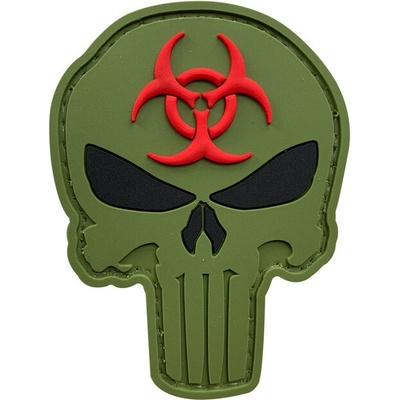 WARAGOD Nášivka 3D Punisher Biohazard OG 7.5x5.6cm