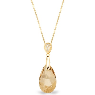 Spark Stříbrný pozlacený se Swarovski elements zlatá kapka dainty drop NG610616GS Gold shadow