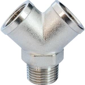 Airpress Разпределител тип Y 1/2" 1x външна, 2x вътрешна резба 37613 (37613)
