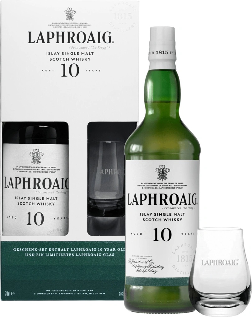 Laphroaig 10y 40% 0,7 l (dárkové balení 1 sklenice) od 999 Kč