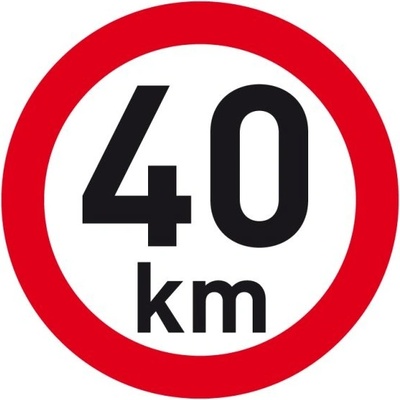 Samolepka reflexní rychlost 40 km, průměr 200 mm