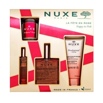 NUXE Happy In Pink подаръчен комплект Set 100 ml + 100 ml + 15 ml + 70 g