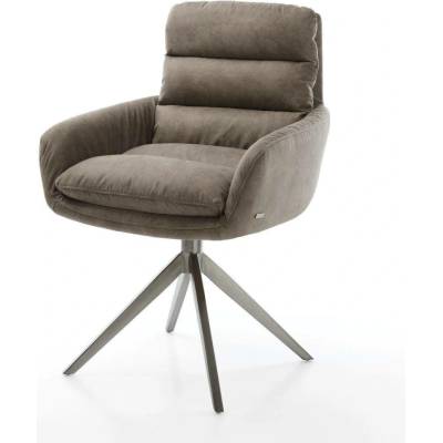 Delife Abelia-Flex s područkami mikrovlákno taupe vintage křížová podnož široká grafit