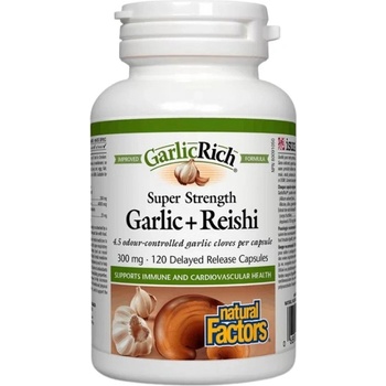 Image 1 of Natural Factors GarlicRich® Super Strength | Garlic Plus Reishi [120 капсули]