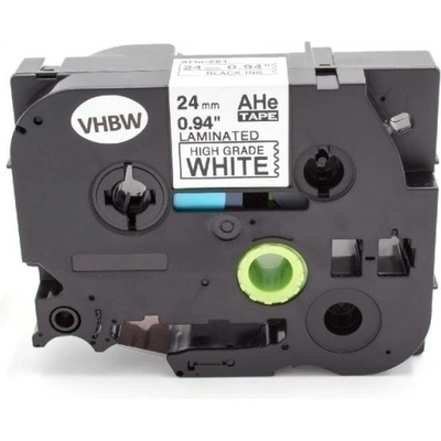 Compatible Съвместима лента с Brother HGe-251, 24mm x 8m, черен печат/бял фон бързоходен (HGE251)