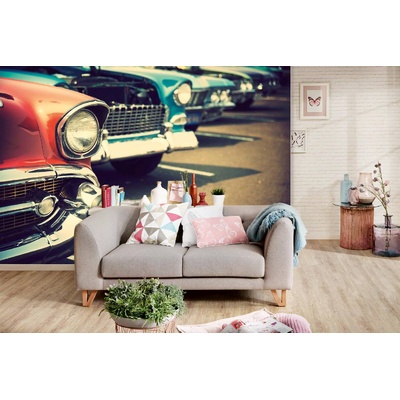 DIMEX ART Самозалепваща се флизелинова фототапета редица стари коли 375 x 250 см