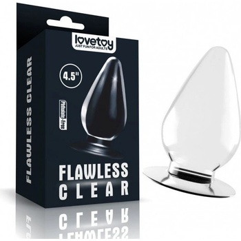 LoveToy Flawless Clear Anal Plug 4.5″, průhledný 11,4 x 5,7 cm