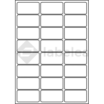 Labelea Samolepiace etikety 64x34 mm biele papierové, na hárku A4, pre laserovú a atramentovú tlač, Farba etikiet Biela, Počet hárkov v balení 100 EPS064034W024S