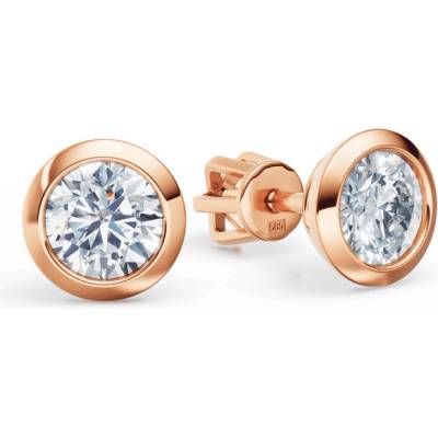 DF Dámske náušnice 3676 z ružového zlata s diamantmi o celkovej hmotnosti 1,00 ct