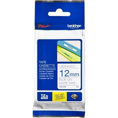 Páska Brother 12mm TZE233, modrá na bielu