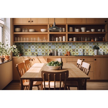 DIMEX ART s. r. o Фототапет за кухня - жълти плочки 420 x 60 см