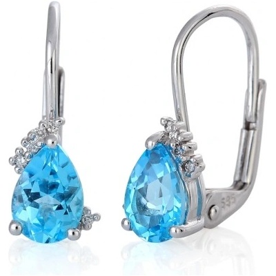 Gems, Oslnivé náušnice Evianna v bílém zlatě, s blue topazy a brilianty, 585-38-3-0060.1B00.0.00.HSI.603.08