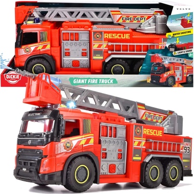 Dickie Toys Volvo Velké červené hasičské auto obří záchranné auto 51cm světelný zvuk