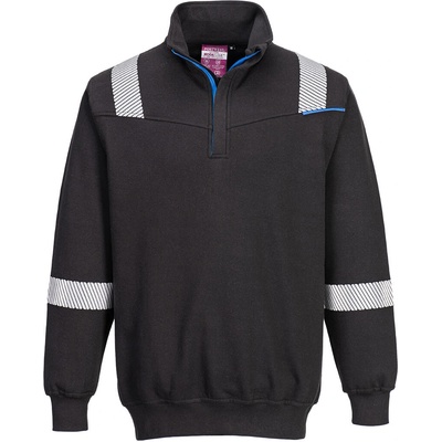 Portwest hi-vis modaflame wx3 fr710 / Светлоотразителен суитшърт с антистатична огнеупорна материя - черен размер l (fr710bkrl)