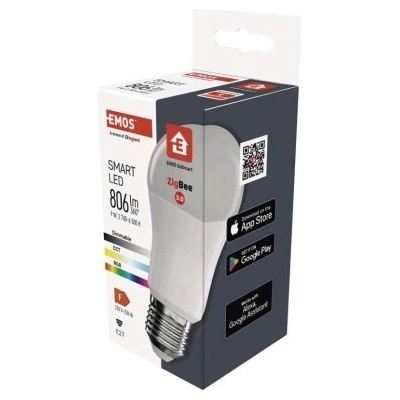 Emos LED žiarovka GoSmart A60 E27 9 W 60 W 806 lm RGB stmievateľná Zigbee ZQZ514R