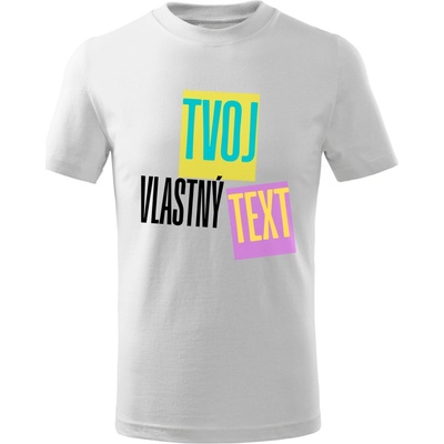 Detské tričko na mieru tvoj text tvoj obrázok tvoja story biela