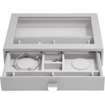 Stackers Ковчеже за накити Stackers Pebble с чекмедже и стъклен капак cлassic каменносиво (75790)