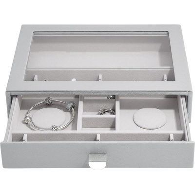 Stackers Ковчеже за накити Stackers Pebble с чекмедже и стъклен капак cлassic каменносиво (75790)