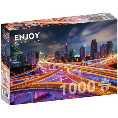 Enjoy Centrum Šanghaje v noci 1000 dílků