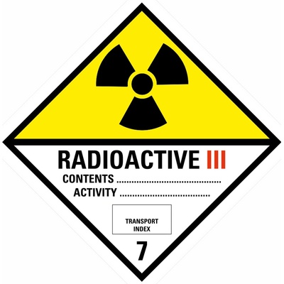 ADR třída 7 - Radioaktivní látky kategorie III samolepící vinylová fólie 250x250 mm – Hledejceny.cz