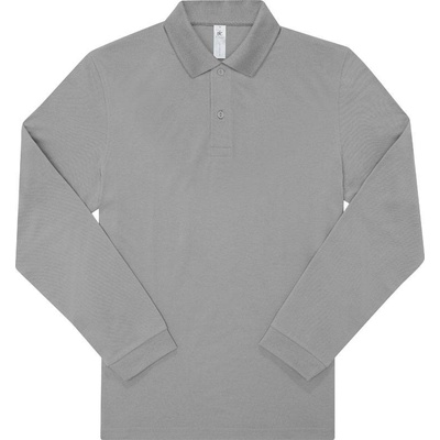 B&C My Polo 210 LSL Piqué polo tričko s dlhým rukávom sivé sport