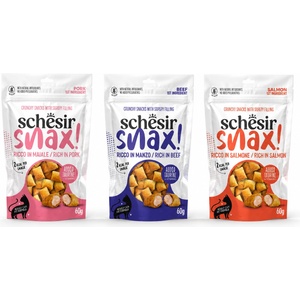 Schesir Хрупкави лакомства за котки с кремообразен пълнеж Schesir Snax! Pillows 60 г - различни вкусове