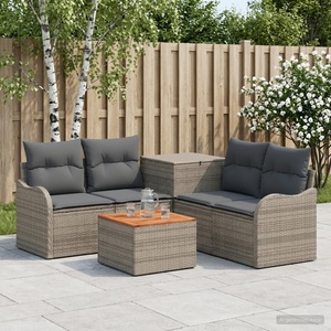 vidaXL Комплект дивани 6 бр. Сив и тъмен сив 55 x 55 x 37 см (3447140)