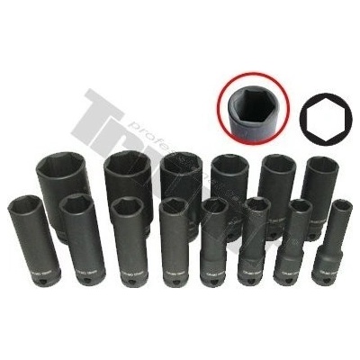 TRIUMF Sada kovaných predĺžených hlavíc 6 - hranných, 1/2" vstup, 14 - dielna