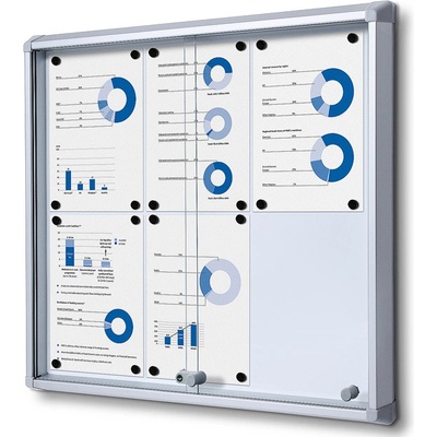 Jansen Display Interiérová vitrína 6xA4, posuvné dveře, metalová záda, 720 x 675 mm – Zboží Živě