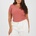 Brave Soul Тениска Brave Soul Plus Size Basic Ribbed Short Sleeve T-shirt - Clay