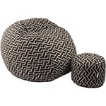 PUFRELAX Комплект Барбарон с табуретка за крака 700л. King Size, Zippity Brown, Перящ се калъф, Пълнеж с микс от мемори пяна и дунапрен, Гама Premium (PUF-M-KO-PT-ZIB) - topmall