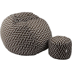PUFRELAX Комплект Барбарон с табуретка за крака 700л. King Size, Zippity Brown, Перящ се калъф, Пълнеж с микс от мемори пяна и дунапрен, Гама Premium (PUF-M-KO-PT-ZIB) - topmall
