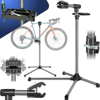 Tectake 400991 montážní výškově nastavitelný a otočný o 360° černá