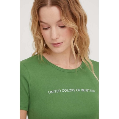 United Colors of Benetton Памучна тениска United Colors of Benetton в зелено (3GA2E16A2)