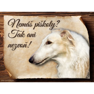 Sport hobby Cedulka Barzoj Piškoty CP133 15 x 11 cm