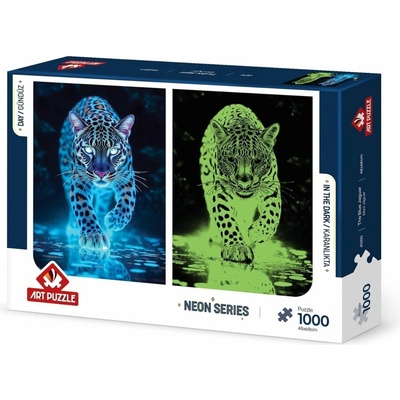 ART PUZZLE Svietiace puzzle Modrý jaguár 1000 dielov